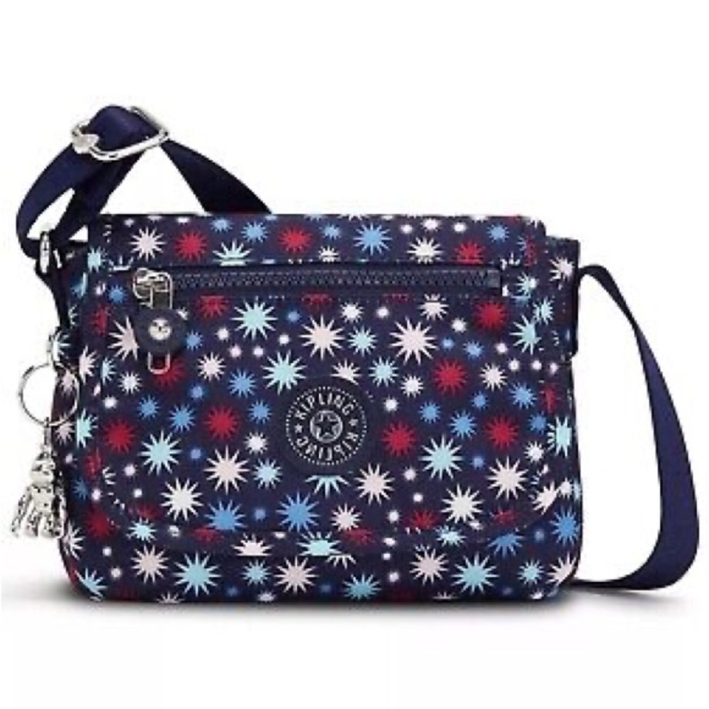 Kipling Sabian Funky Stars Crossbody Bag Women's Multicolor Flap Closure
